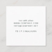 Sage Greenモダングリッタースクリプトの署名 スクエア名刺 (裏面)