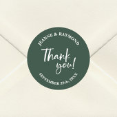 Sage Greenモダンサンキュースクリプト結婚式の引き出物 ラウンドシール