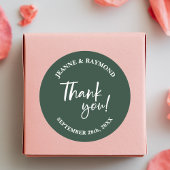 Sage Greenモダンサンキュースクリプト結婚式の引き出物 ラウンドシール