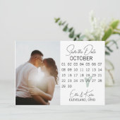 Sage Greenモダンハート写真Save The Date Card セーブザデート (スタンド正面)