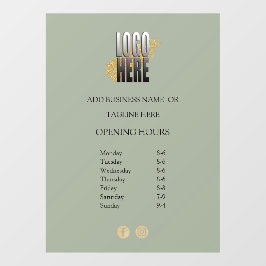 Sage Greenモダンビジネスの営業時間 ウィンドウサイン