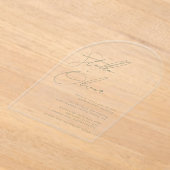 Sage Greenモダン書名の結婚一覧 アクリル招待状 (レイダウン)