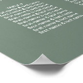 Sage Greenモダン Scriptのシ結婚ート ポスター (角)