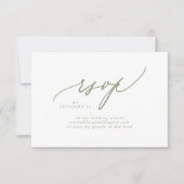 Sage Greenモダン WhiteシンプルのQR結婚コード 出欠カード (正面)