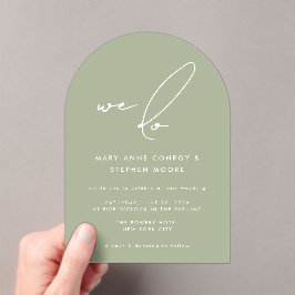 Sage Greenモダン Writechnologueを結婚行う アクリル招待状