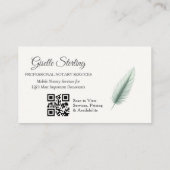 Sage Greenモバイル公証人QRコードフォトモダンー 名刺 (裏面)