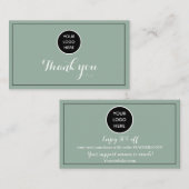 Sage Greenロゴありがとうビジネス報酬パンチ ロイヤリティカード (正面/裏面)