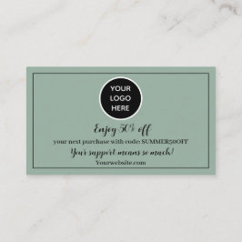 Sage Greenロゴありがとうビジネス報酬パンチ ロイヤリティカード