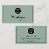 Sage Greenロゴありがとうビジネス報酬パンチ ロイヤリティカード (正面/裏面)