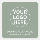 Sage Greenロゴ&文字企業のビジネスブランド スクエアシール (正面)