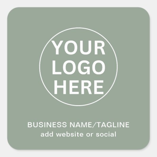 Sage Greenロゴ&文字企業のビジネスブランド スクエアシール (正面)