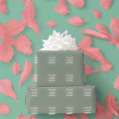 Sage Greenロゴlビジネス企業のブランドギフト ラッピングペーパー