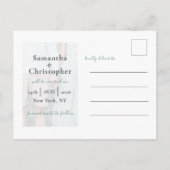 Sage Green写真テンプレートの保存結婚 案内ポストカード (裏面)
