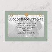 Sage Green写真モダン金ゴールドハート宿泊施設 エンクロージャーカード (正面)