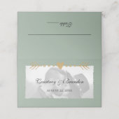 Sage Green写真モダン金ゴールドハート結婚ズ プレイスカード (外部開封)