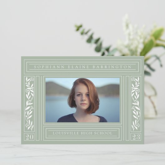 Sage Green卒業写真 案内状 (スタンド正面)