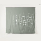 Sage Green夫妻の写真結婚背景 タペストリー (正面(横))