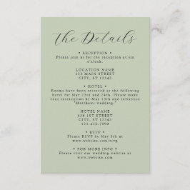 Sage Green座標結婚の詳細 エンクロージャーカード