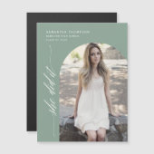 Sage Green彼女はそれをやったアーチ写真卒業マグネット (正面/裏面)