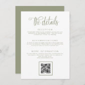 Sage Green手書き書結婚道の詳細 エンクロージャーカード (正面/裏面)