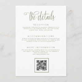 Sage Green手書き書結婚道の詳細 エンクロージャーカード