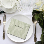 Sage Green抽象芸術パターン電子メールサイトQRコード オールインワン招待状