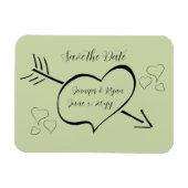 Sage Green書道ファンシーハート保存日 マグネット (横)