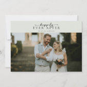 Sage Green書道台本の写真結婚の写真 サンキューカード (正面)