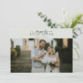 Sage Green書道台本の写真結婚の写真 サンキューカード (スタンド正面)