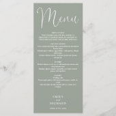 Sage Green書道台本結婚の メニュー (正面)
