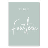 Sage Green淡い色の HandスクリプトFOURTH テーブルナンバー (正面)