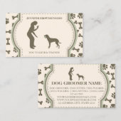 sAGE gREEN犬のトレーナーモダンはペットをシンプル歩く 名刺 (正面/裏面)