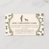 sAGE gREEN犬のトレーナーモダンはペットをシンプル歩く 名刺 (裏面)