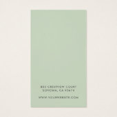 Sage Green素朴スクリプトイヤリングディスプレイカード (裏面)