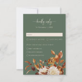 Sage Green素朴紅葉の応答カード 出欠カード (正面)