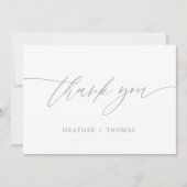 Sage Green素朴 Writhesh結婚's サンキューカード (正面)