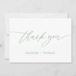 Sage Green素朴 Writhesh結婚's サンキューカード