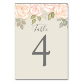 Sage Green結婚のカスタムテーブル番号フローラ テーブルナンバー (裏面)