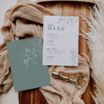 Sage Green結婚のフローラアートワーク付きメニュー メニュー<br><div class="desc">ボホスタイル、フローラアートワーク、セージのグリーン色が特徴で、フォントスタイルの組み合わせ違うで違う、自然な美意識を作り出すユニーク、折衷的な外観を作り出す。カード高品質ストックに印刷され、必ずあなたのゲストを感動させ、あなたの特別な日のトーンを設定する。コレクションをチェックアウト： https://www.zazzle.com/collections/floral_sage_green_wedding-119898373740526358</div>