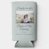 Sage Green結婚の写真が楽しい末 スリム缶クーラー (正面)