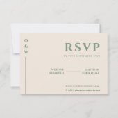 Sage Green結婚のQRコードRSVP 出欠カード (正面)