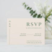 Sage Green結婚のQRコードRSVP 出欠カード (スタンド正面)