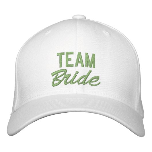 Sage Green自分のブライドメイド名を作成 刺繍入りキャップ (正面)