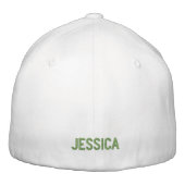 Sage Green自分のブライドメイド名を作成 刺繍入りキャップ (裏面)