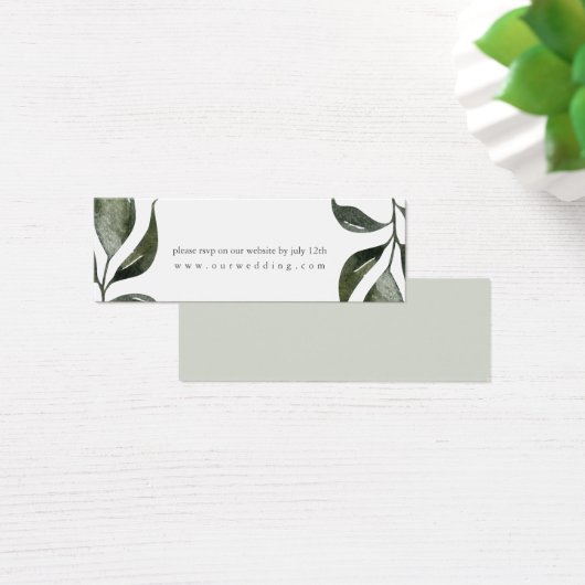 Sage Green葉のWebサ結婚イトRSVP (デスク)
