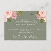 Sage Green赤面フローラ結婚のエンクロージャカード エンクロージャーカード (正面)