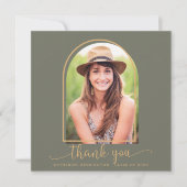 Sage Green金ゴールドアーチ写真卒業ありがとう (正面)