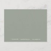 Sage Green金ゴールドハートスクリプトビジネスありがとう ポストカード (裏面)