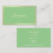 Sage Green金ゴールドフレームカスタム美しい 名刺 (正面/裏面)