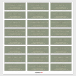 Sage Green金ゴールドモダンフォーマルのア結婚ドレス シール